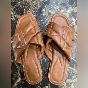 Forever 21 brown quilted sandals